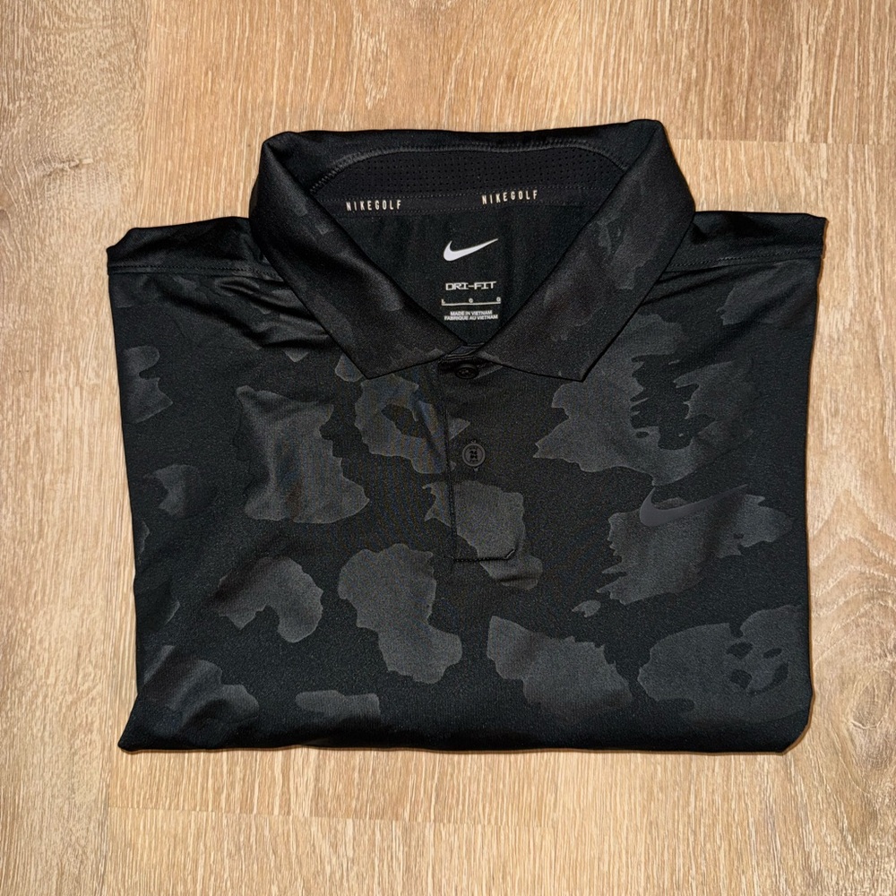 Nike Black Camouflage Golf Polo Shirt